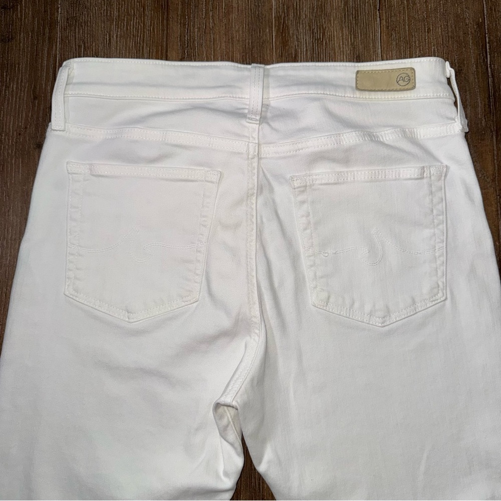 AG The Farrah high rise skinny ankle jean in white sz 29 Raw hem slim - Picture 11 of 13